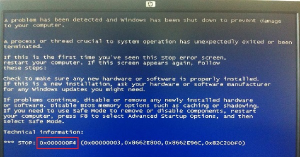 0x00000f4蓝屏代码解决办法介绍