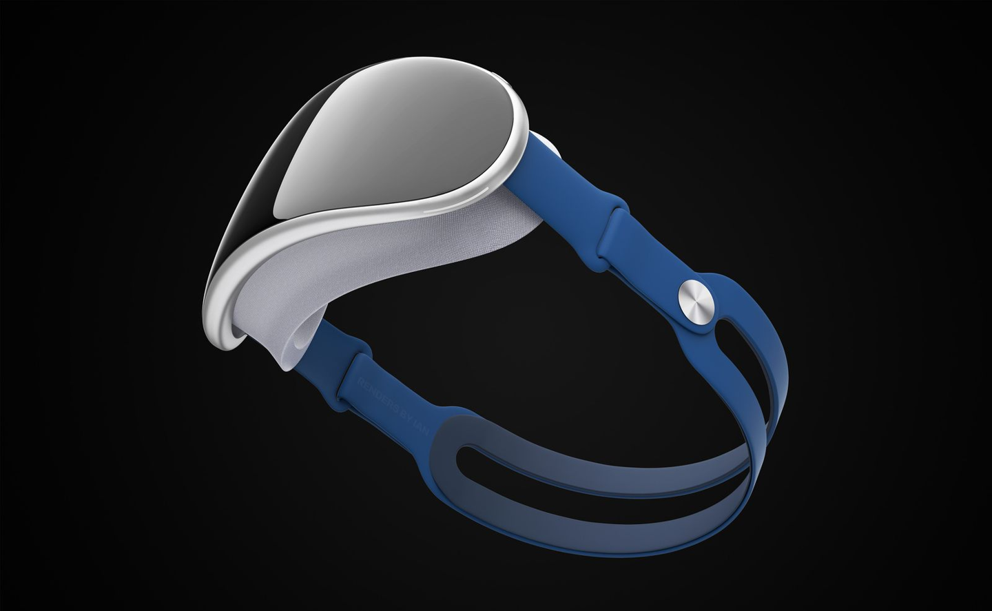 苹果AR/VR头戴设备渲染图曝光：正面全黑设计，头带可调节