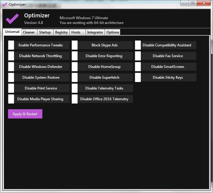 Optimizer(系统优化清理工具)