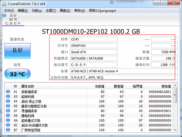 CrystalDiskInfo(硬盘检测工具)