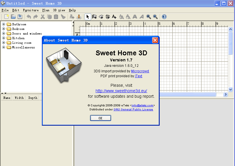 SweetHome3D（室内设计）