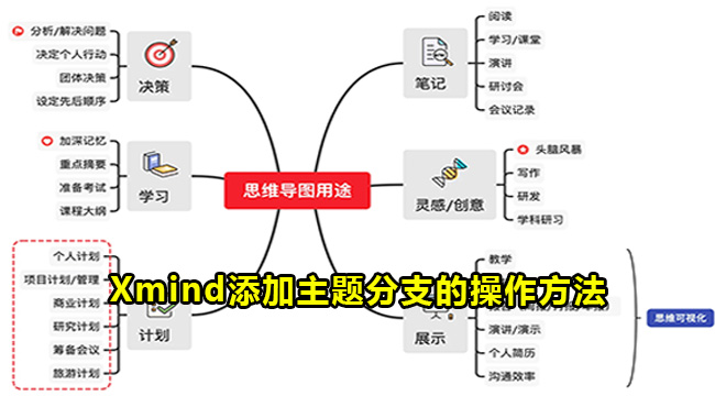 Xmind添加主题分支的操作方法