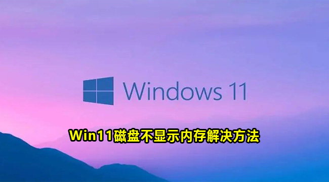 Win11磁盘不显示内存解决方法