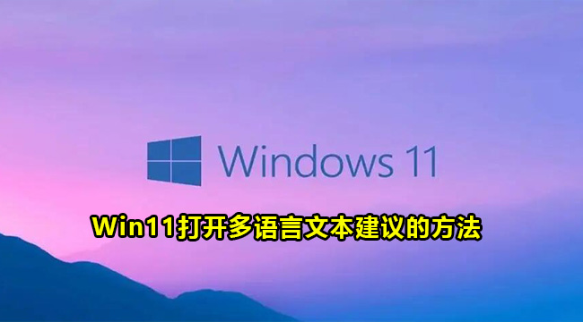 Win11打开多语言文本建议的方法