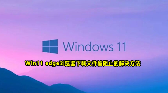 Win11 edge浏览器下载文件被阻止的解决方法