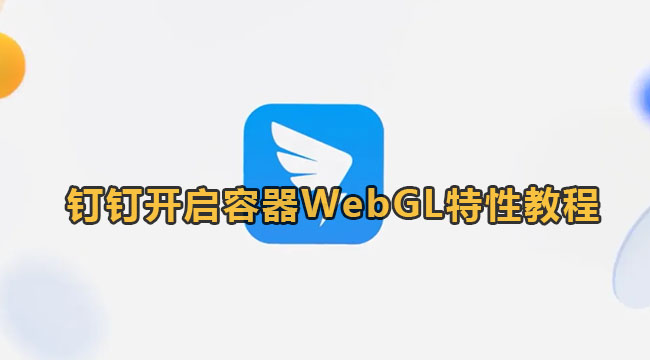 钉钉开启容器WebGL特性教程