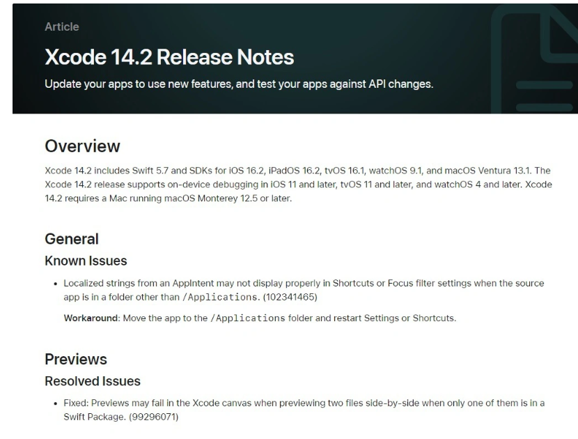 包含 Swift 5.7 版本，苹果发布编程工具 Xcode 14.2（14C18）更新