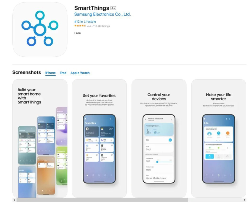 三星更新 iOS / iPadOS 版 SmartThings 应用：添加对 Matter 设备的支持
