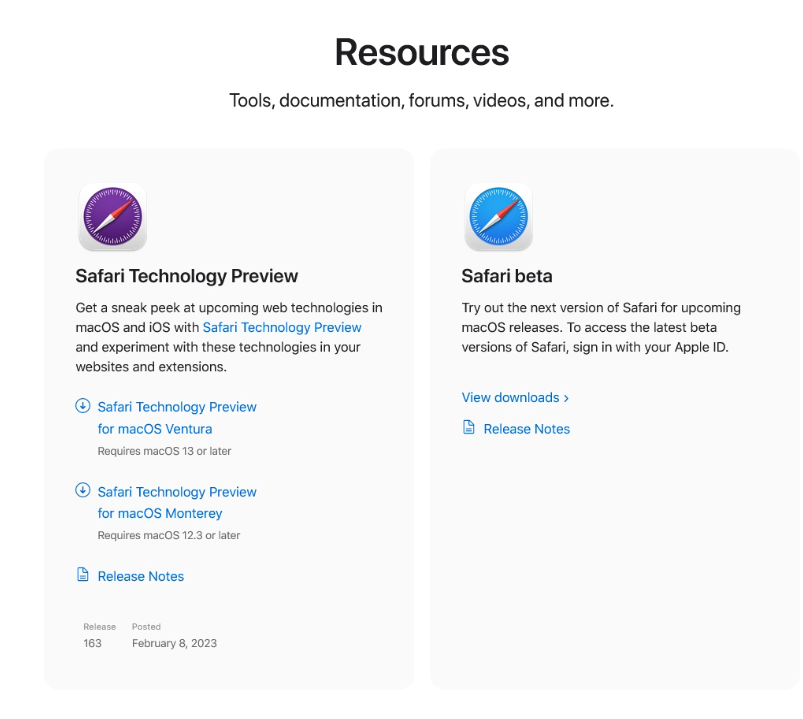 苹果发布 Safari 技术预览版 163：修复 BUG、改进性能