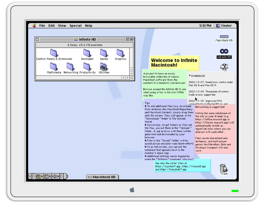 Infinite Mac 系列新作：可在浏览器上运行 Mac OS 9 系统