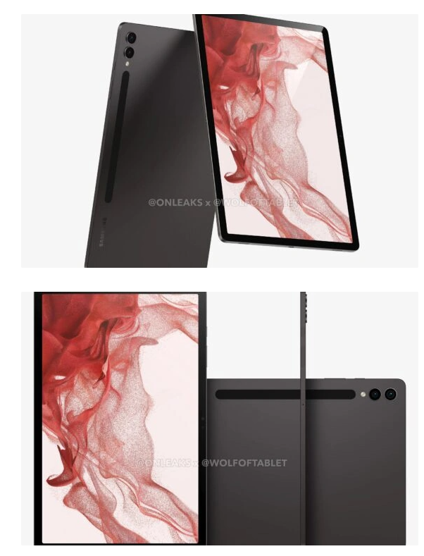 三星 Galaxy Tab S9 + 平板电脑渲染图首曝：12.4 英寸大屏幕、四声道扬声器、支持 S Pen
