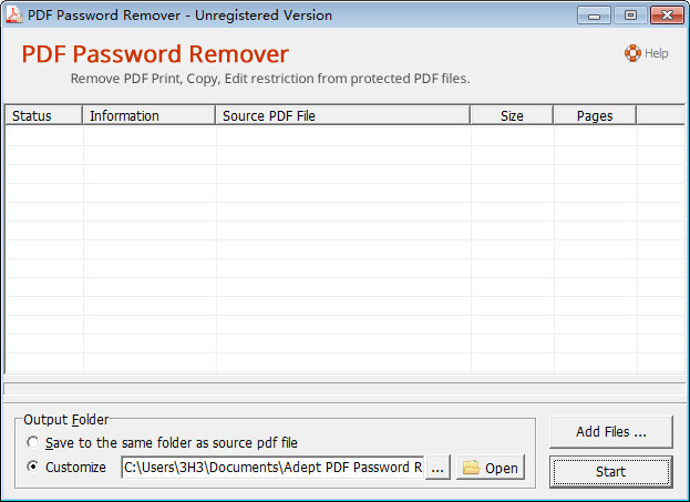 Adept PDF Password Remover