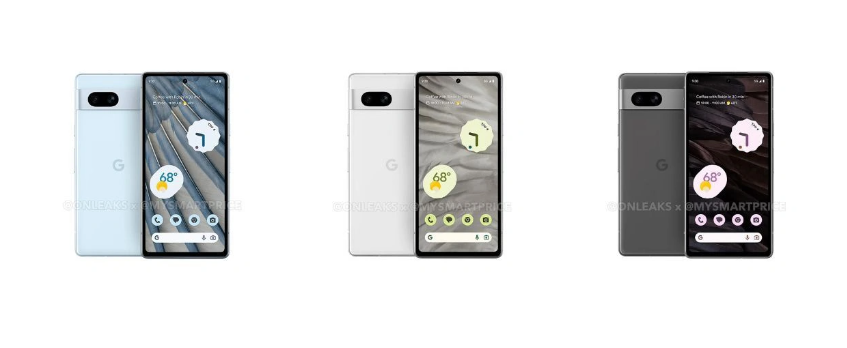 谷歌 Pixel 7a 手机高清渲染图流出，北极蓝版首次曝光