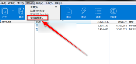 bandizip设置密码管理器主密码的方法