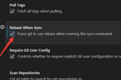 vscode开启git同步时重设基址方法