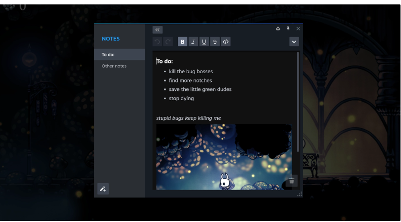 Steam 桌面客户端更新：新增笔记、在游戏中固定窗口功能