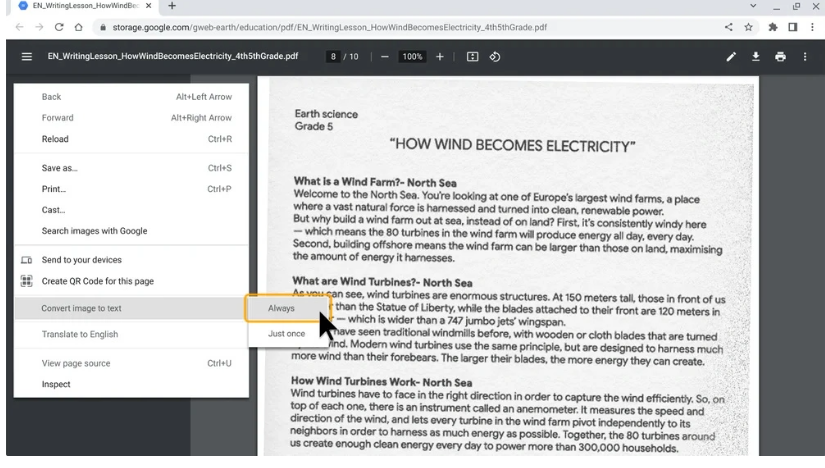 谷歌 Chrome 浏览器 PDF 阅读器增强 OCR 功能，可识别图像转换为文本