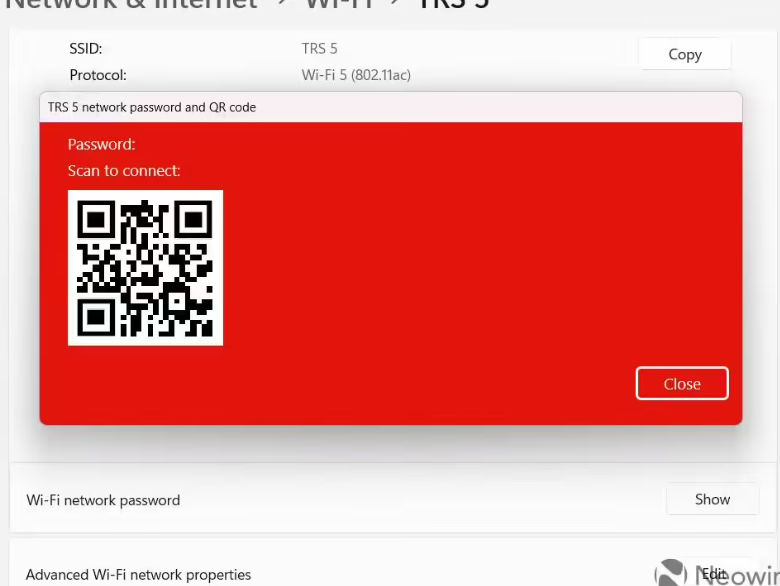 微软 Win11 Canary 预览版 Build 25977 发布：支持使用二维码共享 Wi-Fi 密码
