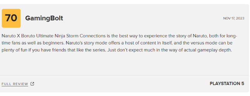 《火影忍者：终极风暴羁绊》现已发售：Steam“多半差评”，M 站均分 74 分