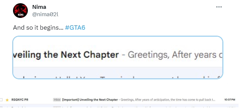 《GTA 6》首部预告公开在即，消息称 R 星已向业内人士发布宣传邮件
