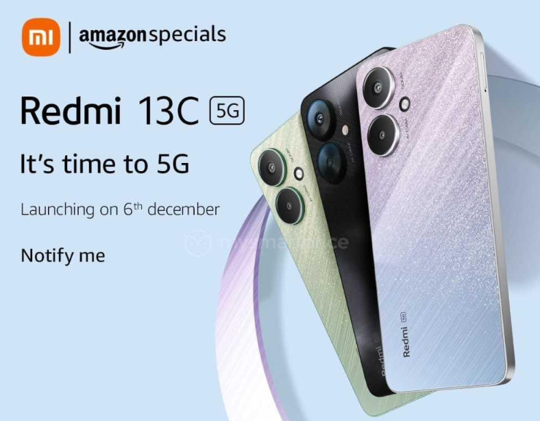 小米 Redmi 13C 手机 12 月 6 日在印度发布，分 4G 与 5G 两种型号