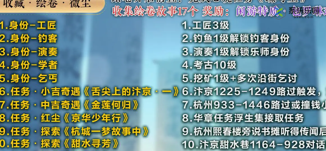 逆水寒手游收藏绘卷故事17个攻略