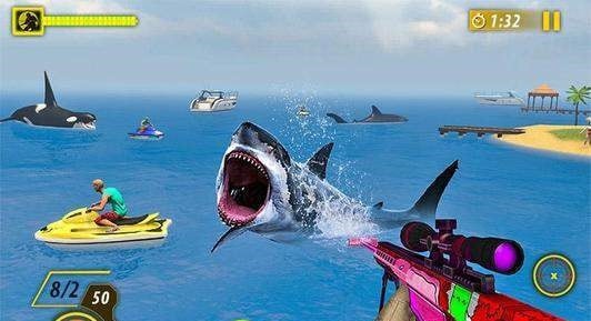 鲨鱼狩猎动物射击截图