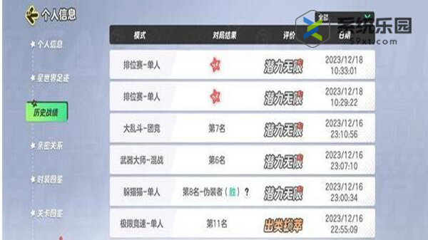 元梦之星战绩数据查看方法